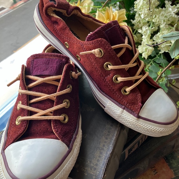 Converse Shorelines Maroon Suede - Size 8.5 - Picture 1 of 8
